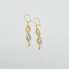 18K 2Toned Beaded & Bar Earrings 3.5g