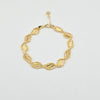 18k Beaded  & Bar Links 7mm Bracelet 6.4g