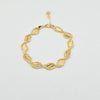 18k Beaded  & Bar Links 7mm Bracelet 6.4g