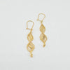 18K Beaded & Bar Earrings 3.5g