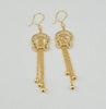 18k Horseshoe w/ Tassel Earrings 5.5g