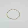 18k 2Toned Rollie & Bar Link 4mm Bracelet 5.8g