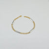 18k 2Toned Rollie & Bar Link 4mm Bracelet 5.8g