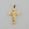 18k Jesus & Cross Square Edge Hollow Pendant 4.2g