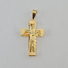 18k Jesus & Cross Square Edge Hollow Pendant 4.2g