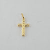 18k Mini Thick Jesus & Cross Pendant 1.3g