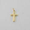 18k Mini Thick Jesus & Cross Pendant 1.3g