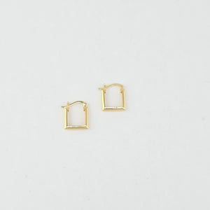 18k Mini Square Earrings 0.90g