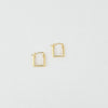 18k Mini Square Earrings 0.90g