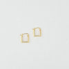 18k Mini Square Earrings 0.90g