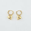 18k Heart Huggie Earrings 1.9g