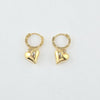 18k Heart Huggie Earrings 1.9g