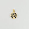 18k Mini Tree of Life Black Pendant 0.90g