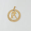 18k Aquarius Greek Key Pendant 1.9g