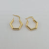18k Small Hex Earrings 2.7g