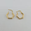 18k Small Hex Earrings 2.7g