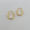 18k Small Hex Diamond Cut Earrings 2.7g