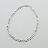 18k Figaro White 3mm Bracelet 1.3g