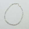 18k Figaro White 3mm Bracelet 1.3g