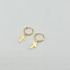 18k Cross Huggie Earrings 2g