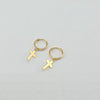 18k Cross Huggie Earrings 2g