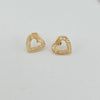 18k Hollow Heart Earrings 1.4g