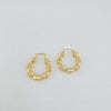 18k Bamboo hoop Earrings 4.9g