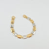 18k 2Toned  Squares Link Bracelet 12.8g