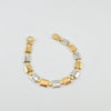 18k 2Toned  Squares Link Bracelet 12.8g