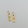 18k Squares Link Stud Earrings 3.6g