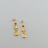 18k Squares Link Stud Earrings 3.6g
