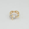 18k 2Tone Knot S6.75 Ring 3.2g