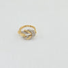 18k 2Toned Double Infinity Knot S7.5 Ring 3.7g
