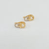 18k 2Toned Belt Buckle Earrings 3.1g