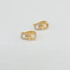 18k 2Toned Belt Buckle Earrings 3.1g