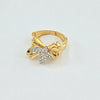 18k 2Toned Butterfly & Bamboo S 6 Ring 3.7g