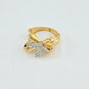 18k 2Toned Butterfly & Bamboo S 6 Ring 3.7g