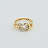 18k 2Toned Infinity Knot S7 Ring 2.9g