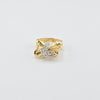 18k 2Toned Butterfly & Bamboo S6.5 Ring 4.1g