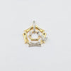 18k 2Toned Butterfly & Bamboo Pendant 3.8g