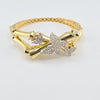18k 2Toned Butterfly & Bamboo Bangle 24.5g