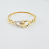 18k 2Toned Belt Buckle Bangle 10g