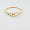 18k 2Toned Belt Buckle Bangle 10g