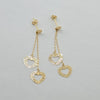 18k Dangling Greek Heart Earrings 1.3g