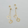 18k Dangling Greek Heart Earrings 1.3g