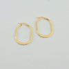 18k Oval Hoop Earrings 2.17g