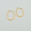 18k Oval Hoop Earrings 2.17g