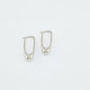 18k V Hoop White Earrings 3.2g
