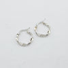18k Small Twisted Hoop White Earrings 1.7g