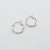 18k Small Twisted Hoop White Earrings 1.7g